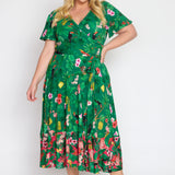 Gabrielle Reversible Dress in hello sunshine green