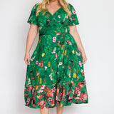 Gabrielle Reversible Dress in hello sunshine green