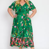 Gabrielle Reversible Dress in hello sunshine green