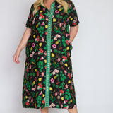 Maya Shirt Dress in hello sunshine black