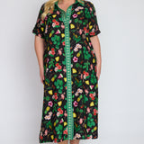 Maya Shirt Dress in hello sunshine black