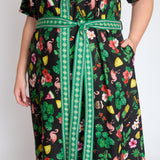 Maya Shirt Dress in hello sunshine black