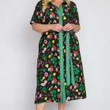 Maya Shirt Dress in hello sunshine black