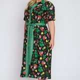 Maya Shirt Dress in hello sunshine black