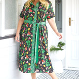 Maya Shirt Dress in hello sunshine black