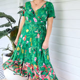 Gabrielle Reversible Dress in hello sunshine green