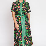 Maya Shirt Dress in hello sunshine black