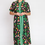 Maya Shirt Dress in hello sunshine black