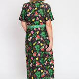 Maya Shirt Dress in hello sunshine black