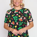 Holiday Tee in hello sunshine black