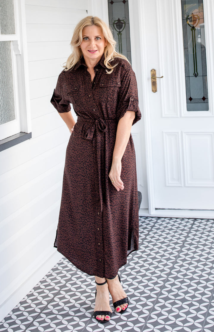 Alison Shirt Dress in wild chocolate