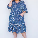 Barbados Mini Dress in sweet spot blue
