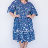 Barbados Mini Dress in sweet spot blue