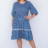 Barbados Mini Dress in sweet spot blue