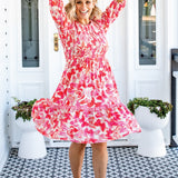 Barbados Mini Dress in fly away melon