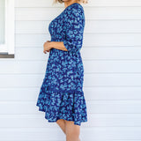 Barbados Mini Dress in cherry blossom blue
