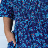 Barbados Mini Dress in cherry blossom blue