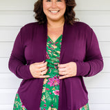 Bella Bamboo Cardie long sleeve in grape