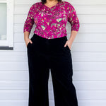 Statement black velvet pant by Maiocchi – perfect for evening events and special occasions