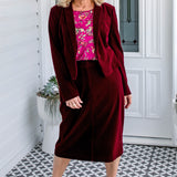 Bianca Skirt in wine velvet