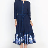 Carrie Midi Dress in a moment in time navy