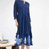 Carrie Midi Dress in a moment in time navy
