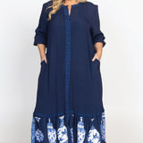 Carrie Midi Dress in a moment in time navy