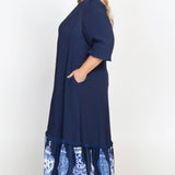 Carrie Midi Dress in a moment in time navy