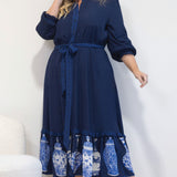 Carrie Midi Dress in a moment in time navy