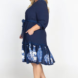 Carrie Mini Dress in a moment in time navy