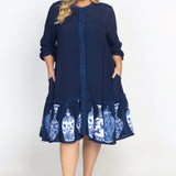 Carrie Mini Dress in a moment in time navy