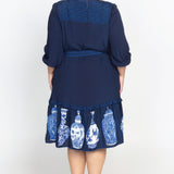 Carrie Mini Dress in a moment in time navy
