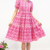 Eloise Dress in pink lace