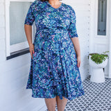Emily Reversible Dress in name dropper blue