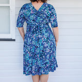 Emily Reversible Dress in name dropper blue