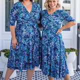 Emily Reversible Dress in name dropper blue
