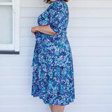 Emily Reversible Dress in name dropper blue