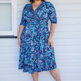 Emily Reversible Dress in name dropper blue