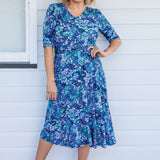 Emily Reversible Dress in name dropper blue