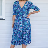 Emily Reversible Dress in name dropper blue