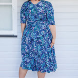 Emily Reversible Dress in name dropper blue