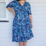 Emily Reversible Dress in name dropper blue