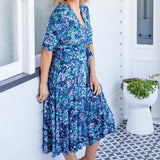 Emily Reversible Dress in name dropper blue