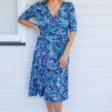Emily Reversible Dress in name dropper blue