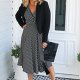 Emily Reversible Dress in black stripes