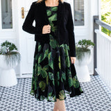 Maiocchi velvet Evie Dress in butterfly green - fancy dress