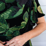 Close up Maiocchi velvet Evie Dress in butterflies