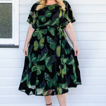 Evie Dress in Green Butterfly Velvet by Maiocchi – elegant velvet dress
