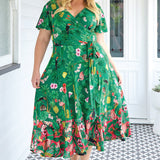 Gabrielle Reversible Dress in hello sunshine green