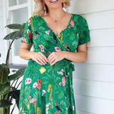 Gabrielle Reversible Dress in hello sunshine green